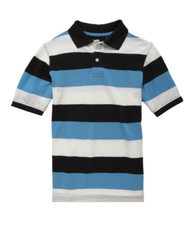 Class Club 8-20 Striped Pique Polo Shirt