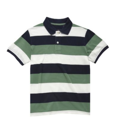 Class Club 8-20 Striped Pique Polo Shirt