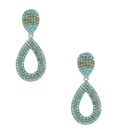 Natasha Accessories Crystal Open Teardrop Earrings
