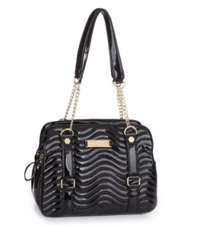 Kate Landry Quilted Patent Flap Shoulder Bag