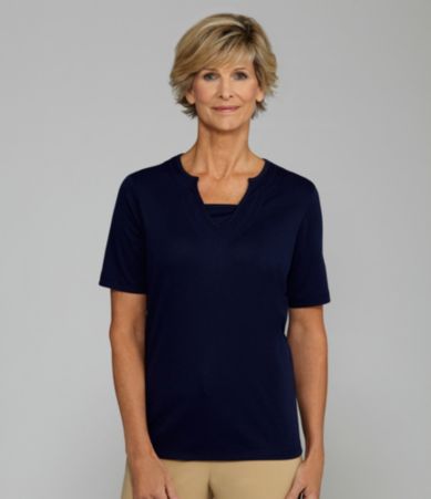 Allison Daley Petites Splitneck Top