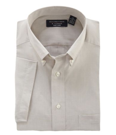 Roundtree & Yorke Big & Tall Easy Care Solid Check Sportshirt