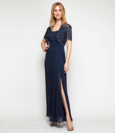Alex Evenings Sequin-Lace Bolero Jacket Dress