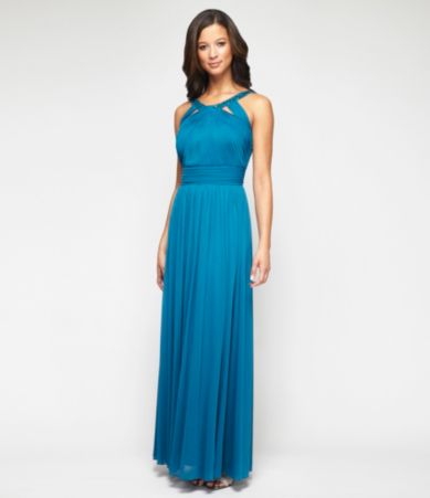 Alex Evenings Bead-Neck Cutout Gown