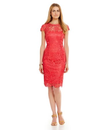 Patra Illusion Lace Sheath Dress | Dillards