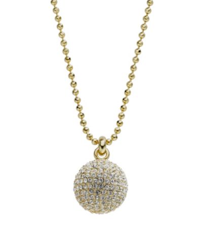Michael Kors Pave Fireball Pendant Long Necklace