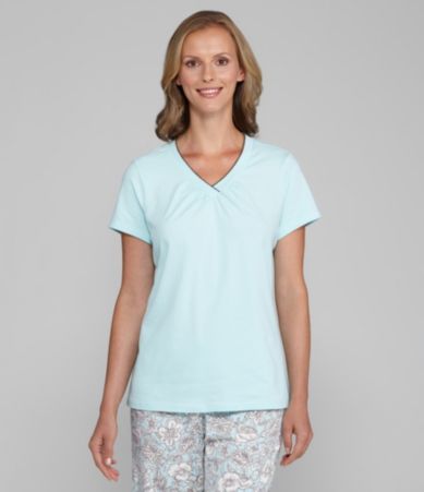 Sleep Sense Top Solid V-Neck Top