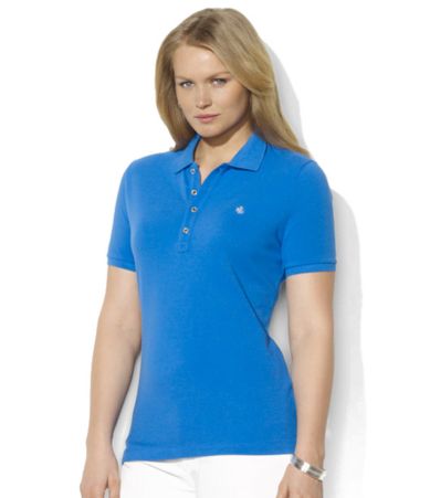 Lauren Ralph Lauren Woman Sharon Short-Sleeved Cotton Mesh Polo