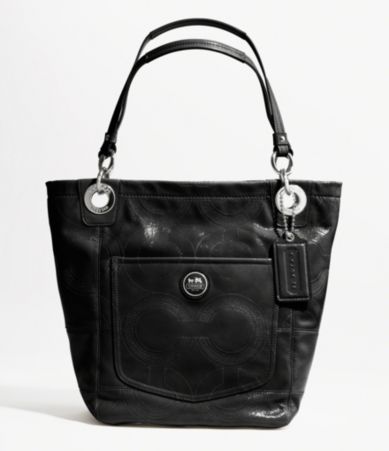 COACH ALEX STITCHED PATENT TOTE