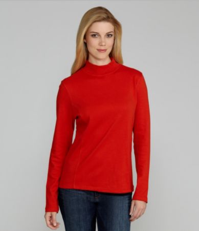 Westbound Petite Princess Seam Mockneck Top