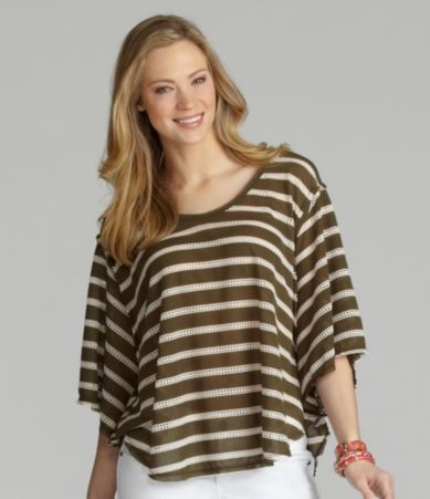 Cremieux Denise Crochet Stripe Top  Dillards 