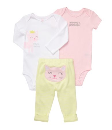 Carter´s Newborn Kitty 3 Piece Bodysuit Set  Dillards 