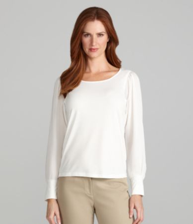Peter Nygard Woman Dolman-Sleeve Scoopneck Top