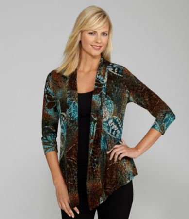 Peter Nygard Printed Cascade Cardigan