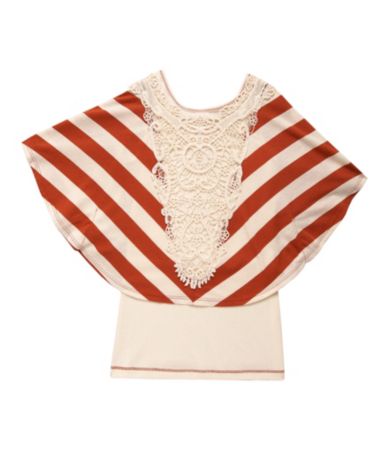 Copper Key 7-16 Mitered Stripe Popover Top