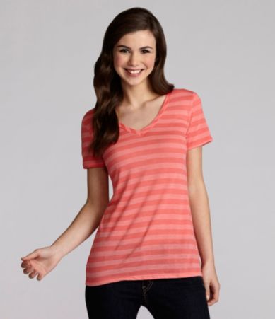 Copper Key Striped V-Neck Tee