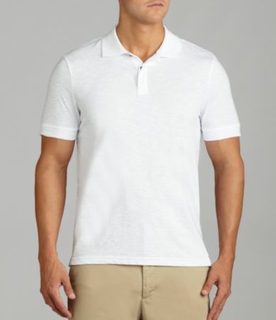 Perry Ellis Contrast Collar Slub Polo Shirt