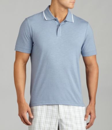 Perry Ellis Contrast Collar Slub Polo Shirt