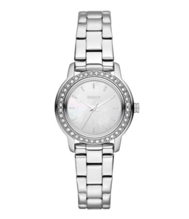 DKNY Glitz Silver Mother of Pearl Watch  Dillards 