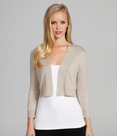 Calvin Klein Cropped Metallic Cardigan  Dillards 