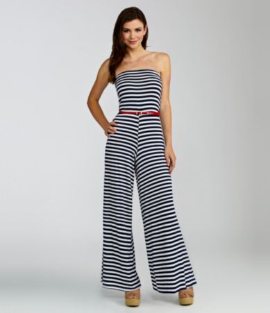 Moa Moa Strapless Striped Jumpsuit