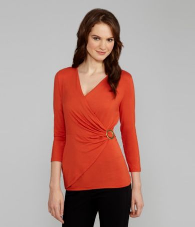 Jones New York Signature Surplice V-Neck Top