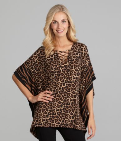 MICHAEL Michael Kors Lace-Up Animal-Print Tunic