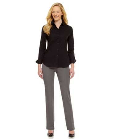 Jones New York Signature Long-Sleeve Button-Front Shirt
