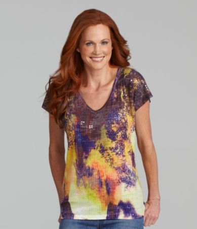 Reba Multicolor Sequin Tee $78.00