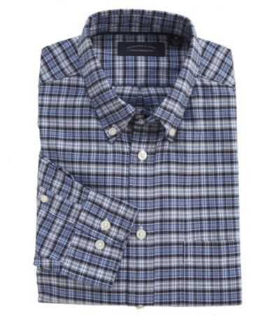 Roundtree & Yorke Trademark Small-Checked Oxford Sportshirt