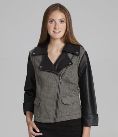 Jolt Asymmetrical Zip Moto Jacket  Dillards 