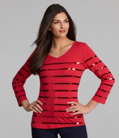 Alex Marie Lisa Sequin Stripe Top