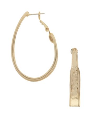 Dillard�s Tailored Textured Oval Hoop Earrings