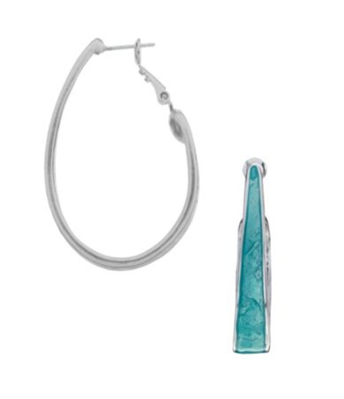 Dillard�s Tailored Textured Oval Hoop Earrings