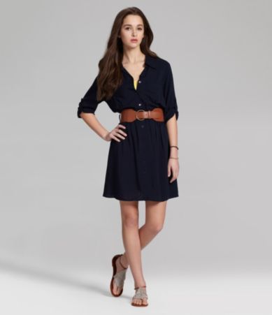 I.N. San Francisco Belted Shirt Dress