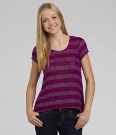 Copper Key Sparkle-Stripe Knit Top