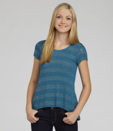 Copper Key Sparkle-Stripe Knit Top