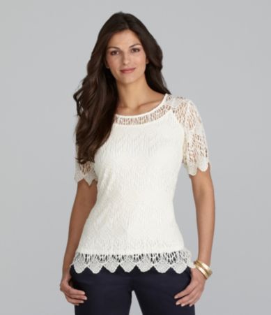 Alex Marie Ashley Lace Knit Top