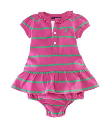 Ralph Lauren Childrenswear Newborn Striped Henley Dress