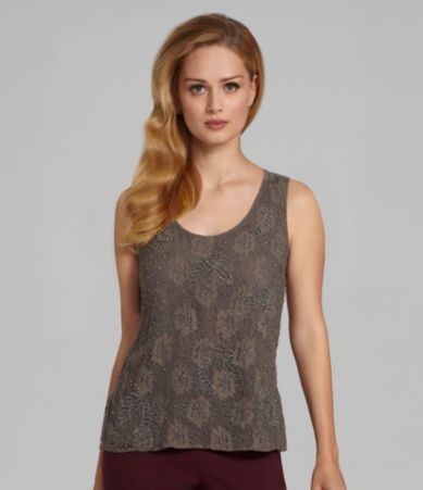 Antonio Melani Hallie Beaded Lace Top  Dillards 