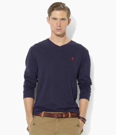 Polo Ralph Lauren Medium-Fit Long-Sleeve Cotton Jersey V-Neck T-Shirt
