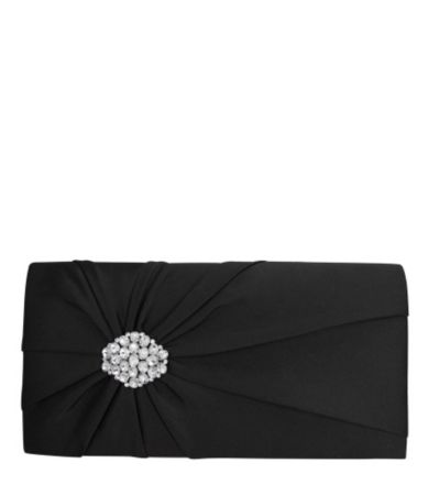 Nina Bridal Leatrice Rhinestone Satin Envelope Clutch