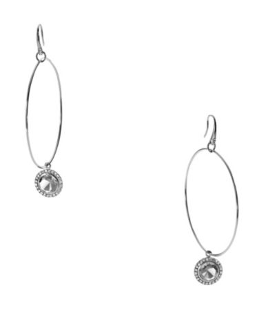 Michael Kors Goldtone Hoop Cubic Zirconia Drop Earrings