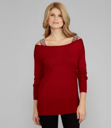 Antonio Melani Frances Sequin-Strap Knit Tunic
