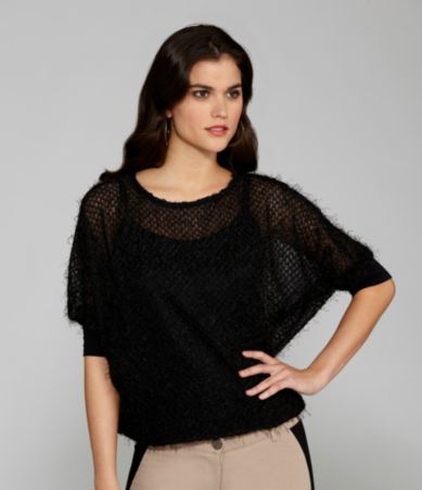 Gianni Bini Caryn Crewneck Eyelash Top