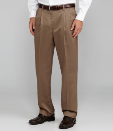 Roundtree & Yorke Big & Tall Pleated Ultimate Expander Travel Smart Twill Pants