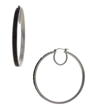 Jessica Simpson Glitter Hoop Earrings