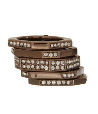 Vince Camuto Crystal Stacked Ring Set