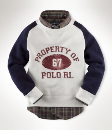 Ralph Lauren Childrenswear 2T-7 Retro Reed Raglan Crewneck
