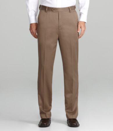 Roundtree & Yorke Big & Tall Flat-Front Ultimate Expander Travel Smart Twill Pants